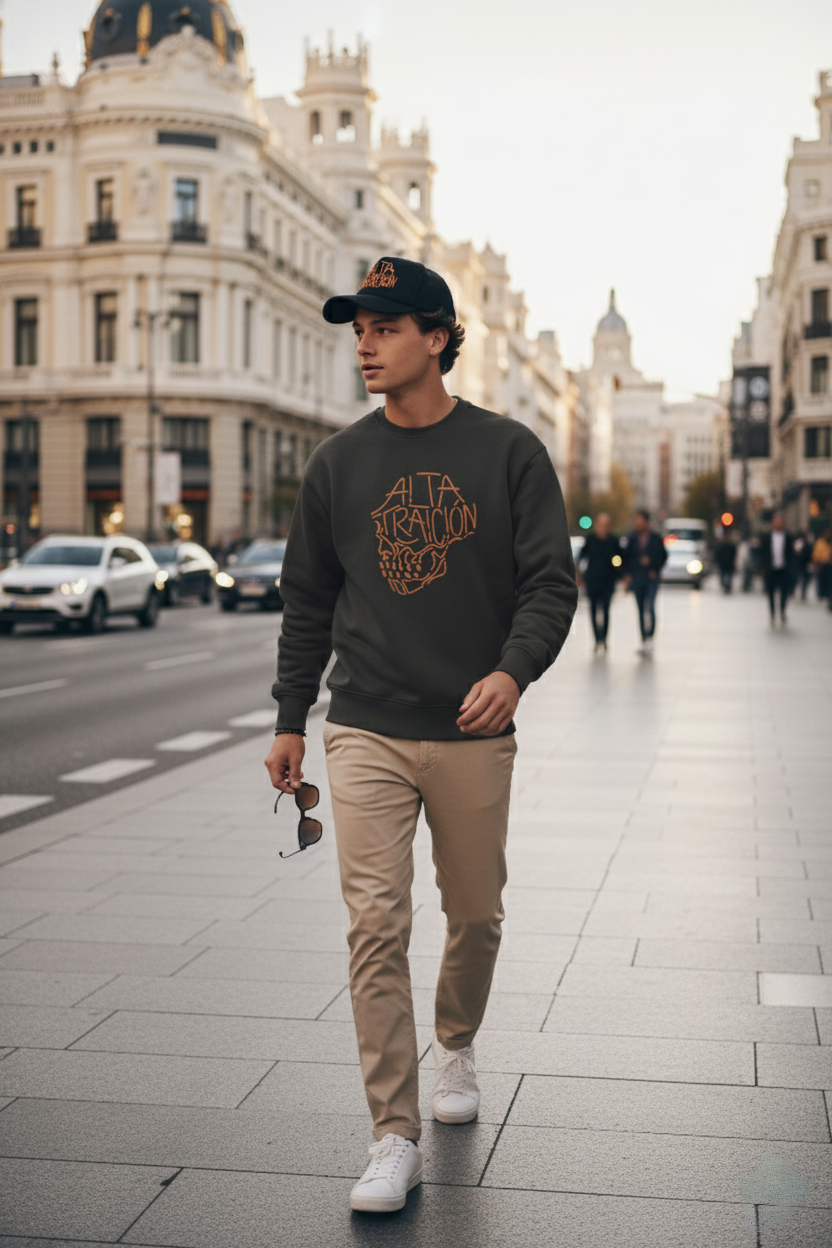 Sudadera bordada skull