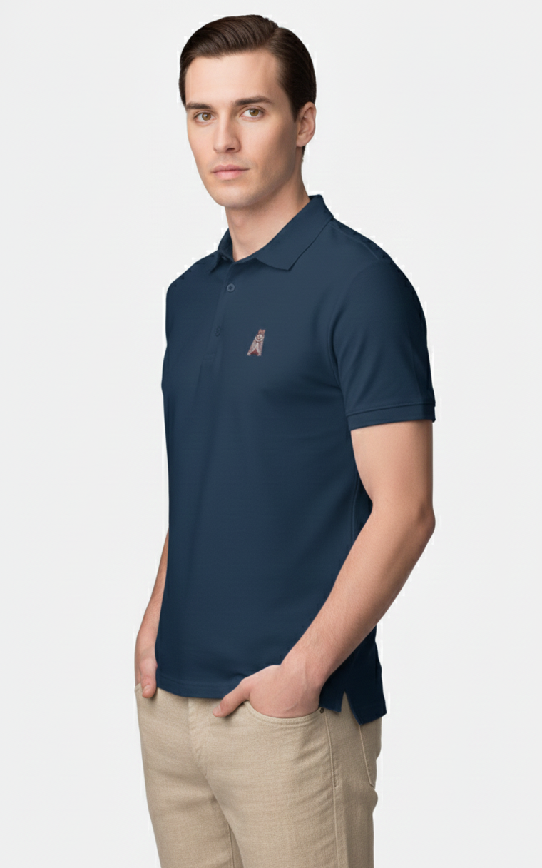 POLO PREMIUM 100% ALGODÓN ECOLÓGICO "NAVY WOLF"